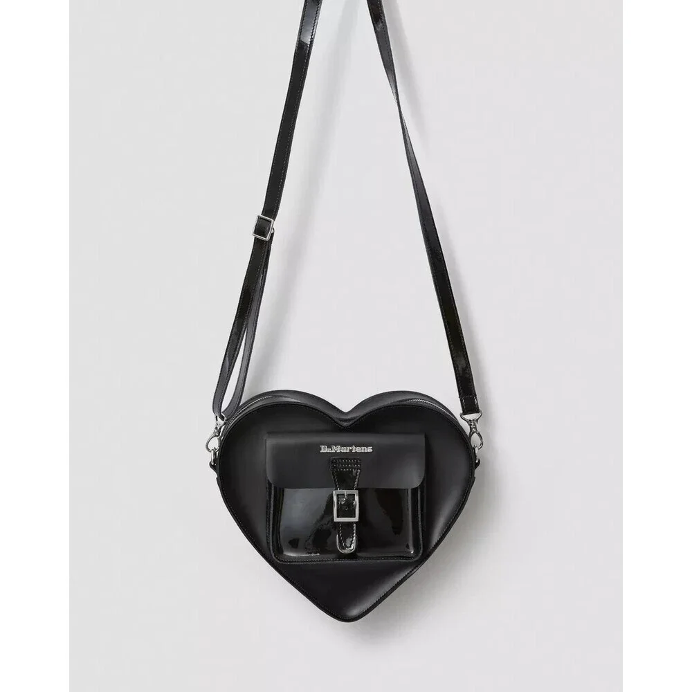 Dr. Martens Heart Shaped Backpack Women's Black Leather Adjustable Strap UPS630